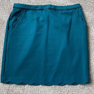 Teal blue skirt with scallop details, XXL
